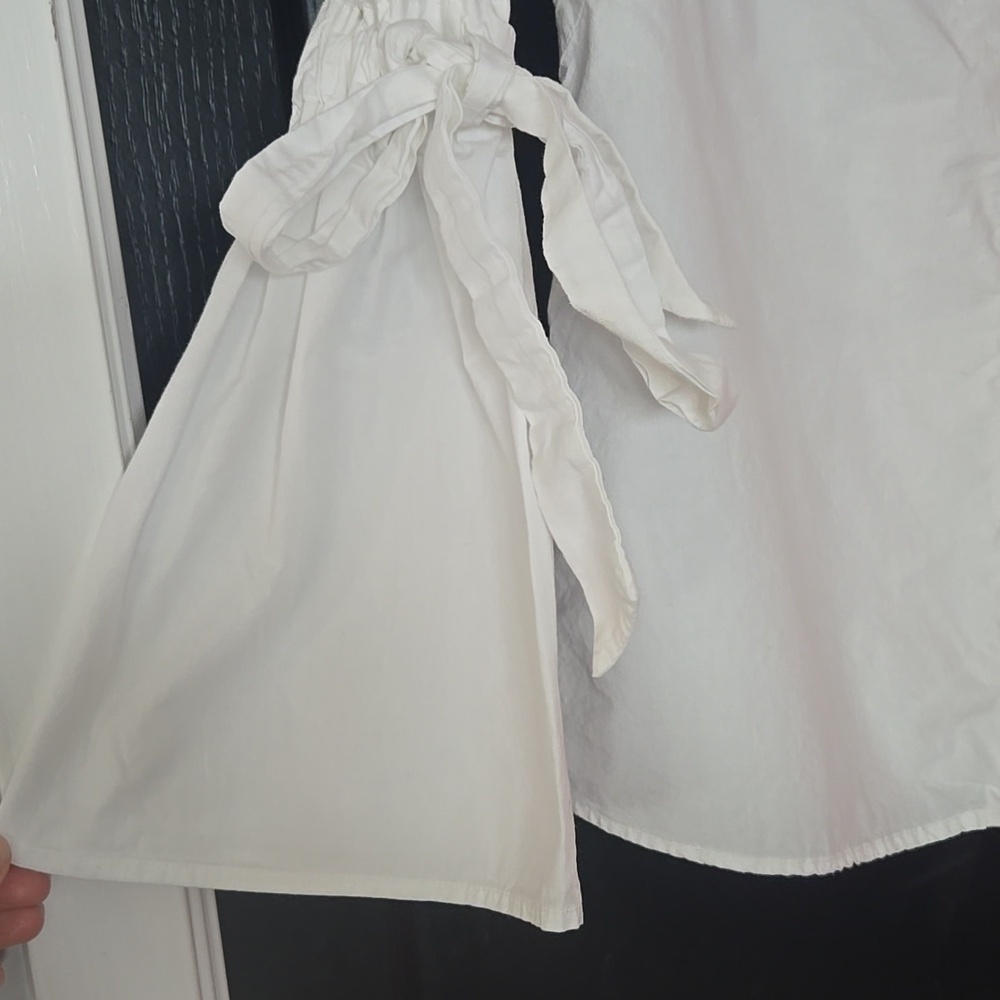 Velvet Heart 100% Cotton White Bell Sleeve Embroidered Boho Top Size Small - Picture 4 of 11